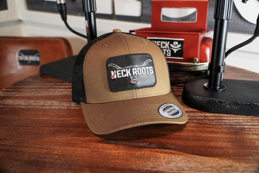 NECK ROOTS BROWN/BLACK BULL TRUCKER HAT