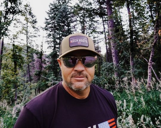 NECK ROOTS BROWN/BLACK BULL TRUCKER HAT